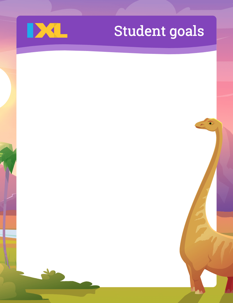 Student Goals Poster With Dinosaur Theme